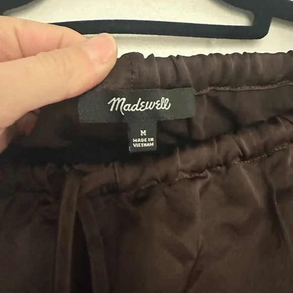Luxe Brown Madewell Satin Pants - Size M - Picture 4 of 4